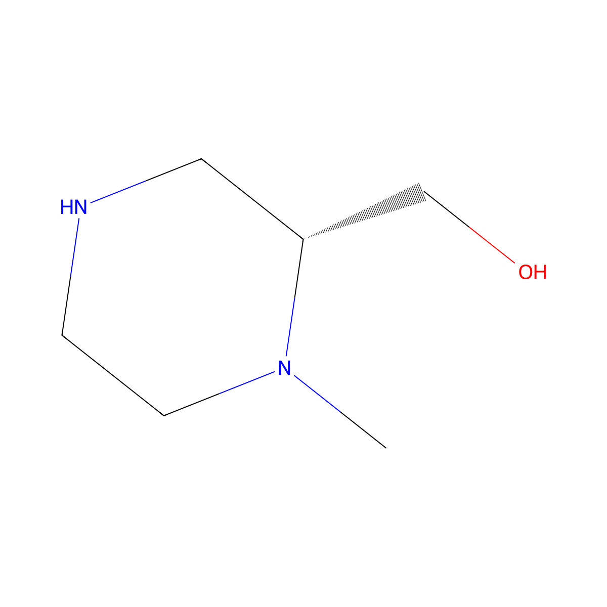2-Piperazinemethanol, 1-methyl-, (2R)- molecular structure, CAS 848482-33-7