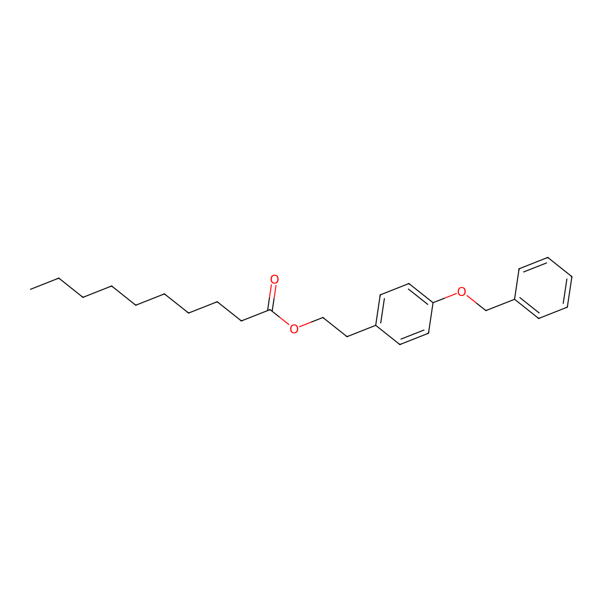 Decanoic acid, 2-[4-(phenylmethoxy)phenyl]ethyl ester molecular structure, CAS 848484-93-5