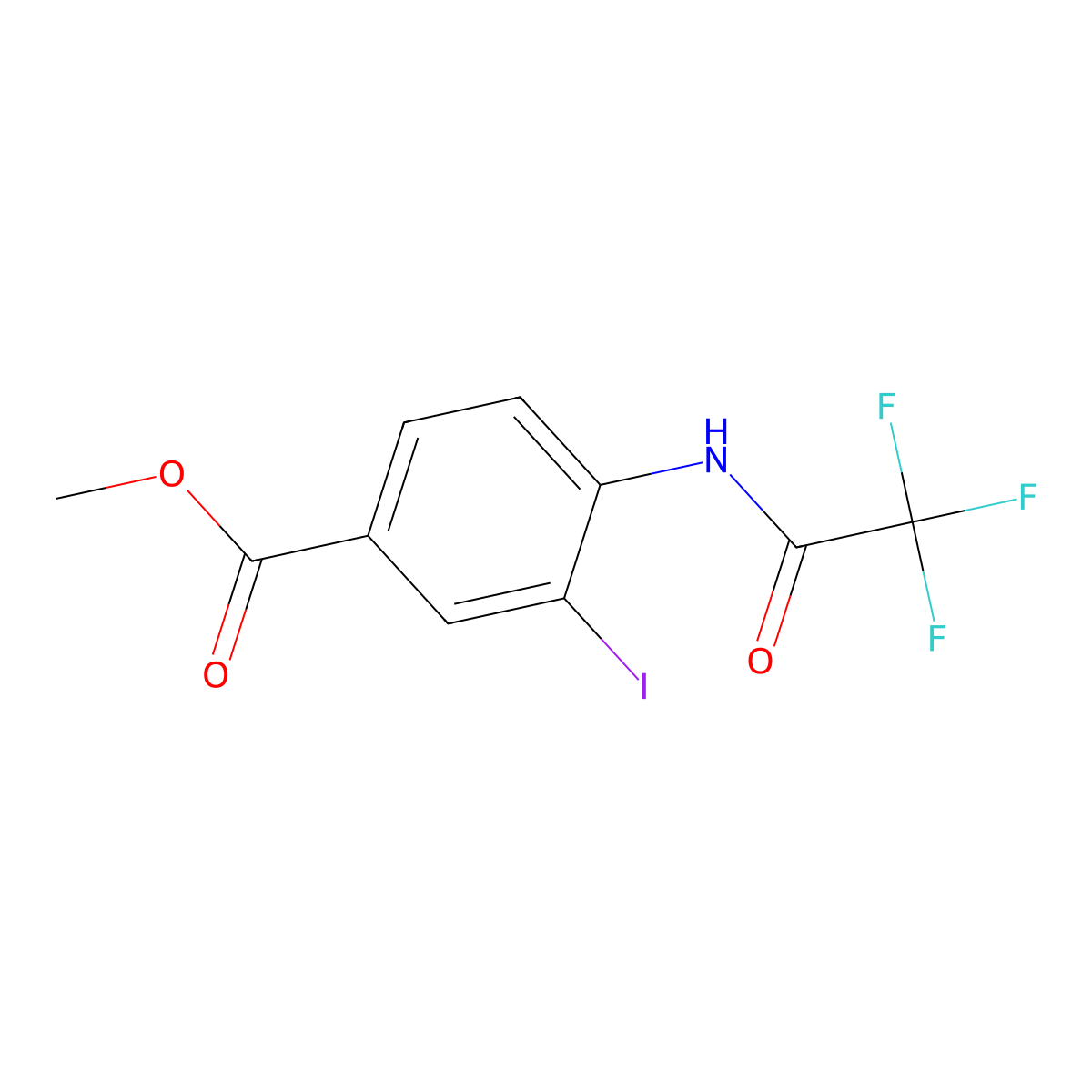 Methyl 3-iodo-4-(2,2,2-trifluoroacetamido)benzoate molecular structure, CAS 848485-43-8