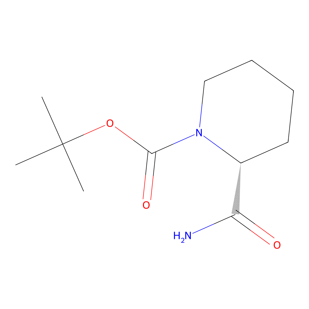 (R)-1-N-Boc-Pipecolamide molecular structure, CAS 848488-91-5