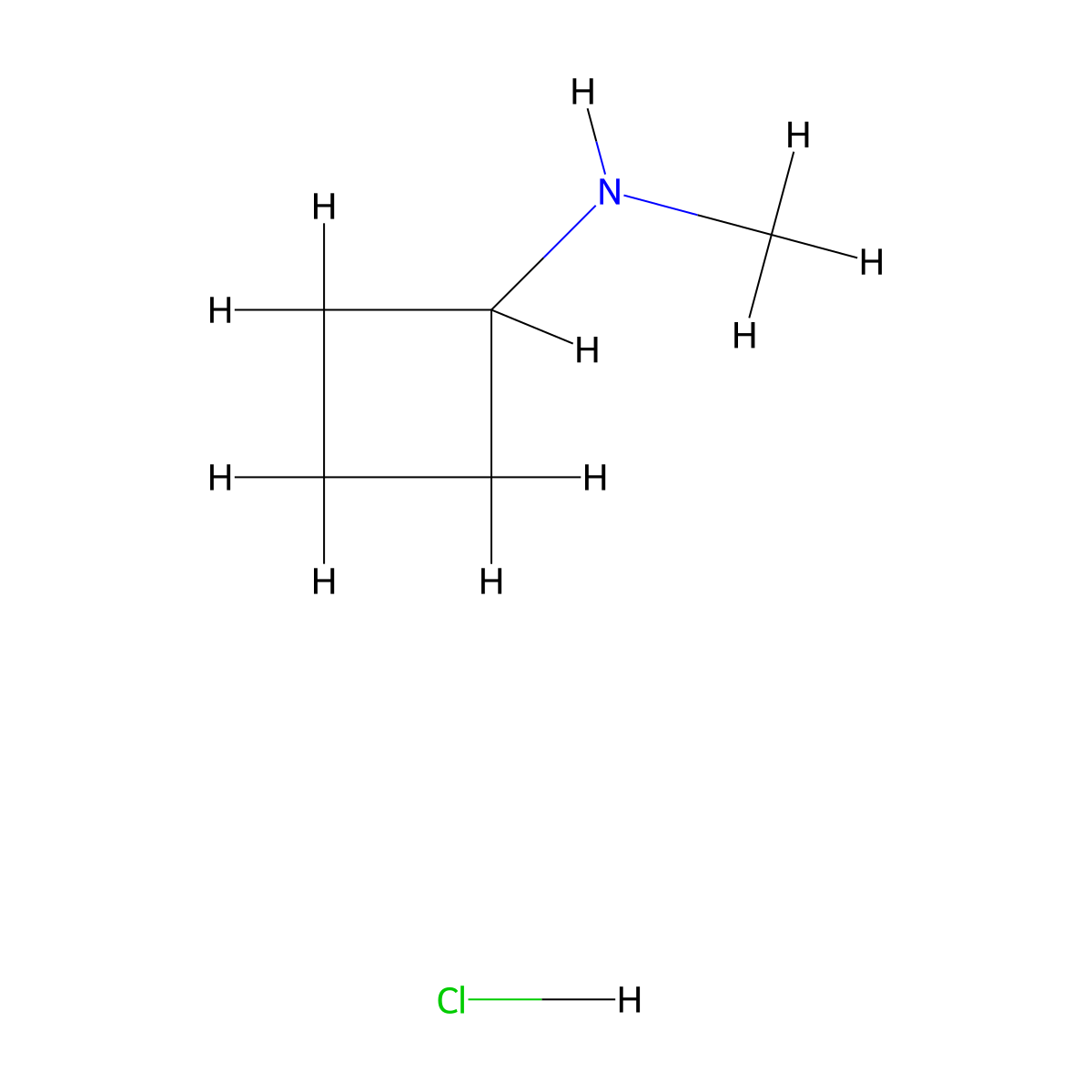 N-methylcyclobutanamine hydrochloride molecular structure, CAS 848497-98-3