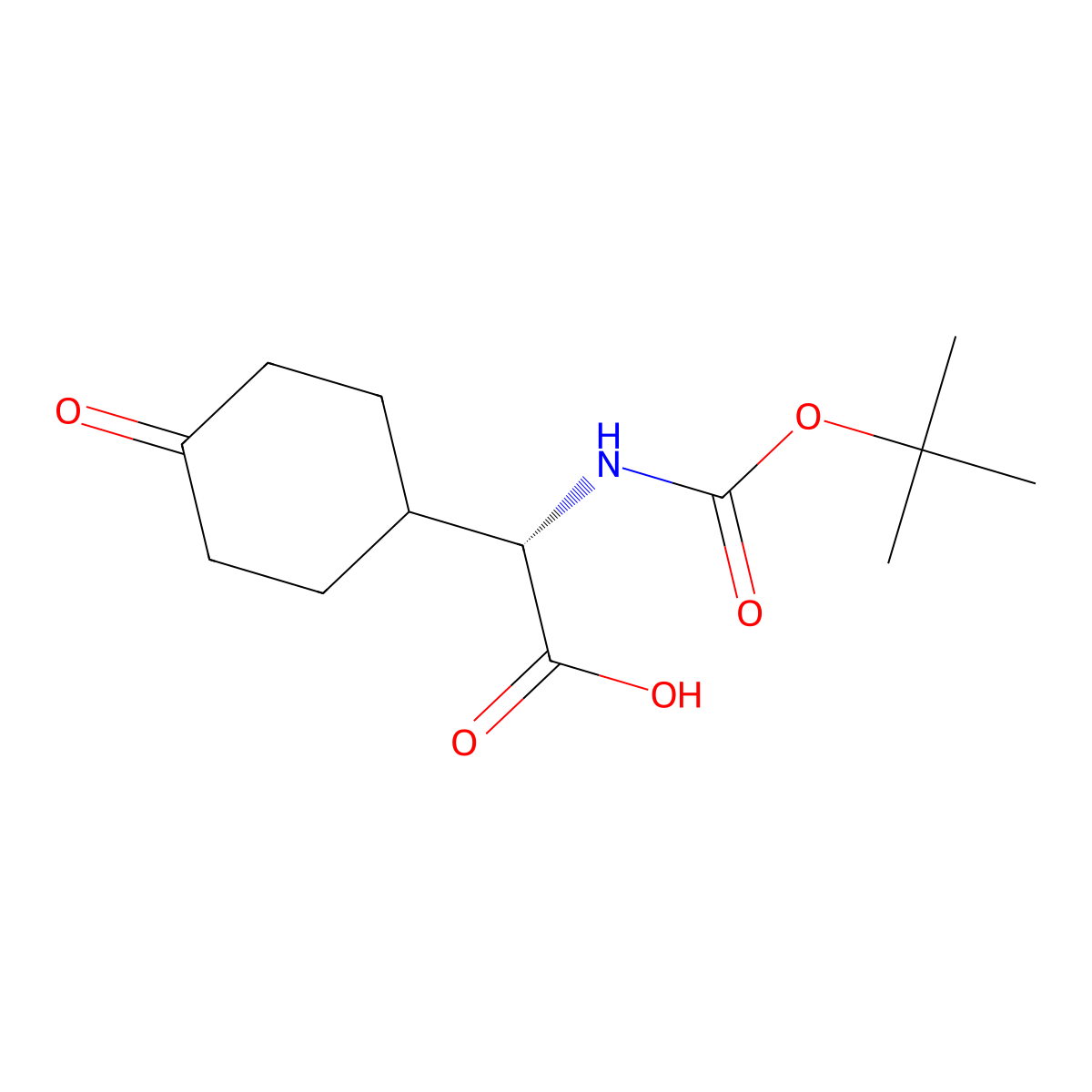 (S)-2-((tert-Butoxycarbonyl)amino)-2-(4-oxocyclohexyl)acetic acid molecular structure, CAS 848498-05-5