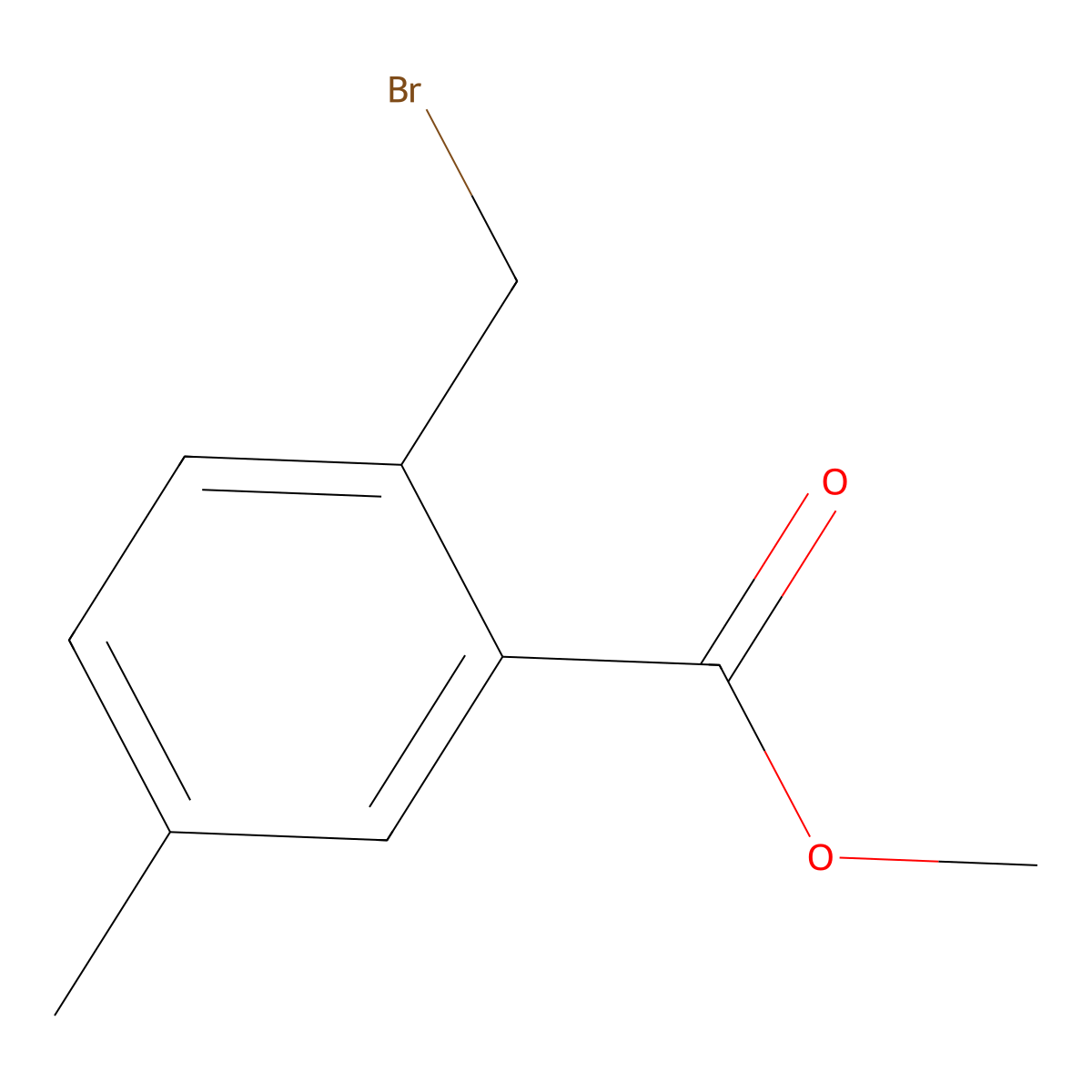 Methyl 2-(bromomethyl)-5-methylbenzoate molecular structure, CAS 848498-20-4