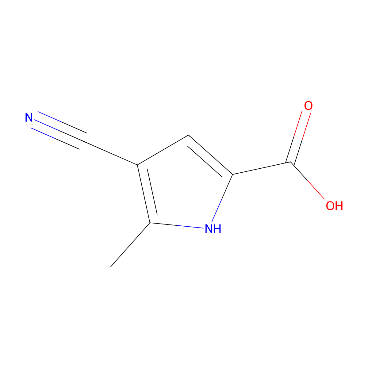 4-Cyano-5-methyl-1H-pyrrole-2-carboxylic acid molecular structure, CAS 848498-75-9