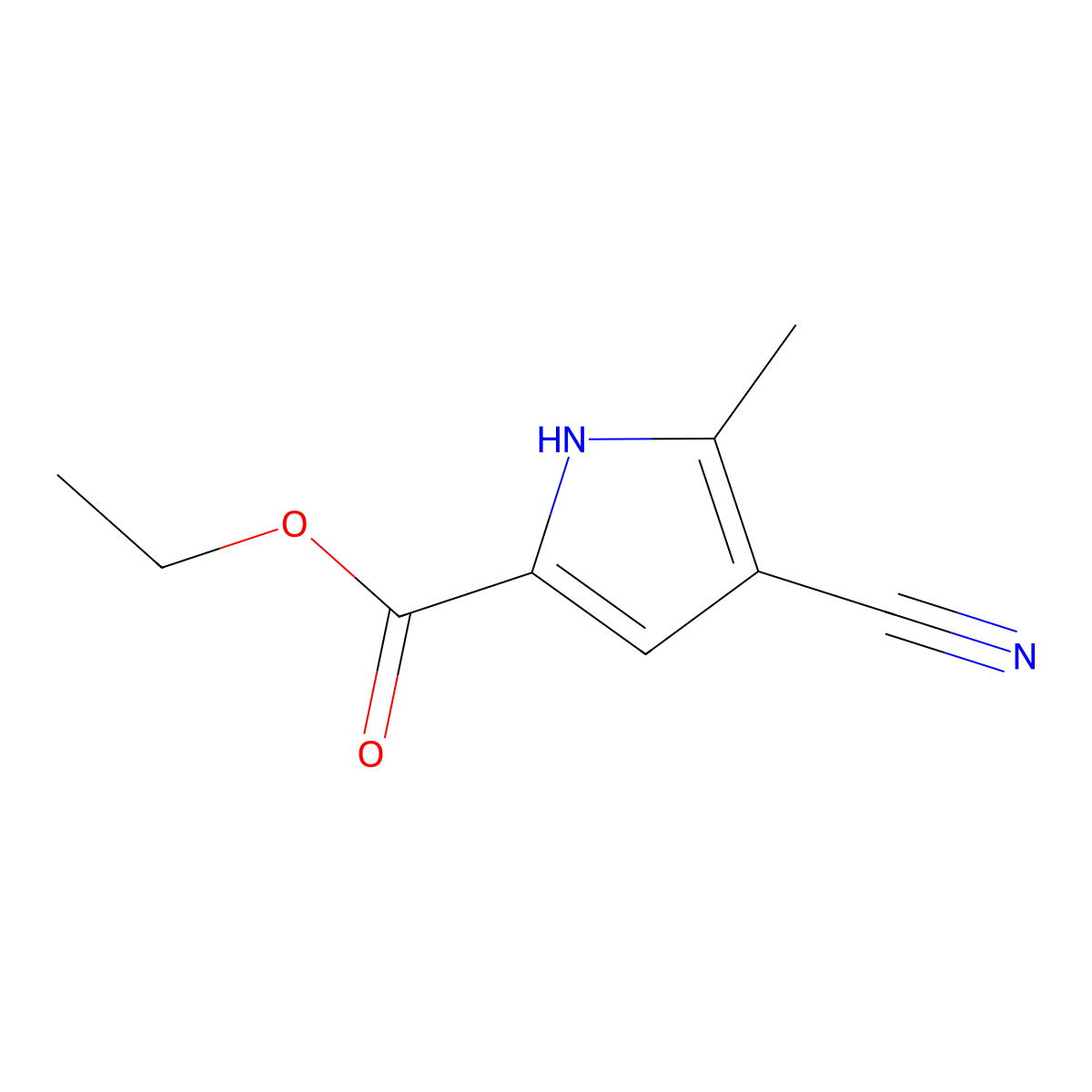 Ethyl 4-cyano-5-methyl-1H-pyrrole-2-carboxylate molecular structure, CAS 848498-76-0