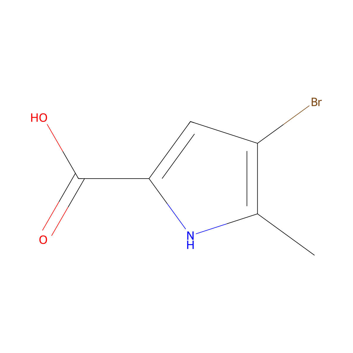 4-Bromo-5-methyl-1H-pyrrole-2-carboxylic acid molecular structure, CAS 848498-79-3