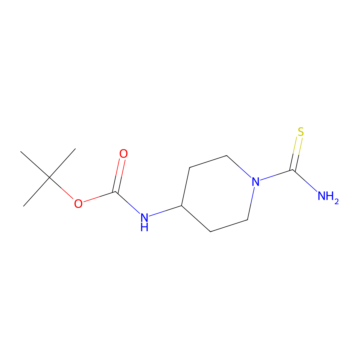 tert-butyl N-(1-carbamothioylpiperidin-4-yl)carbamate molecular structure, CAS 848498-90-8