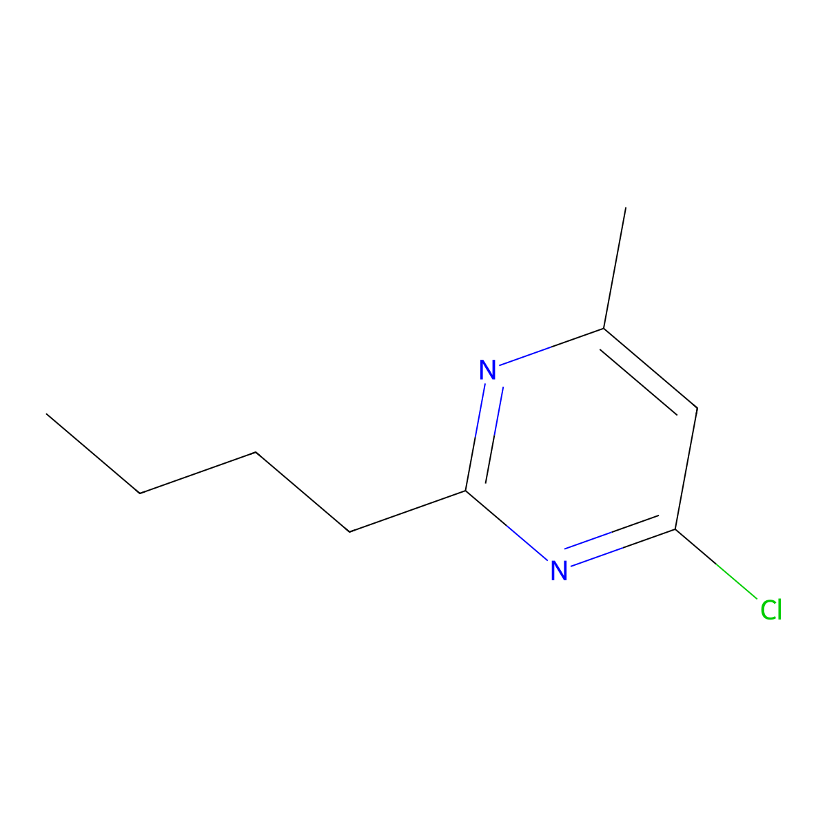 2-Butyl-4-chloro-6-methylpyrimidine molecular structure, CAS 848499-42-3