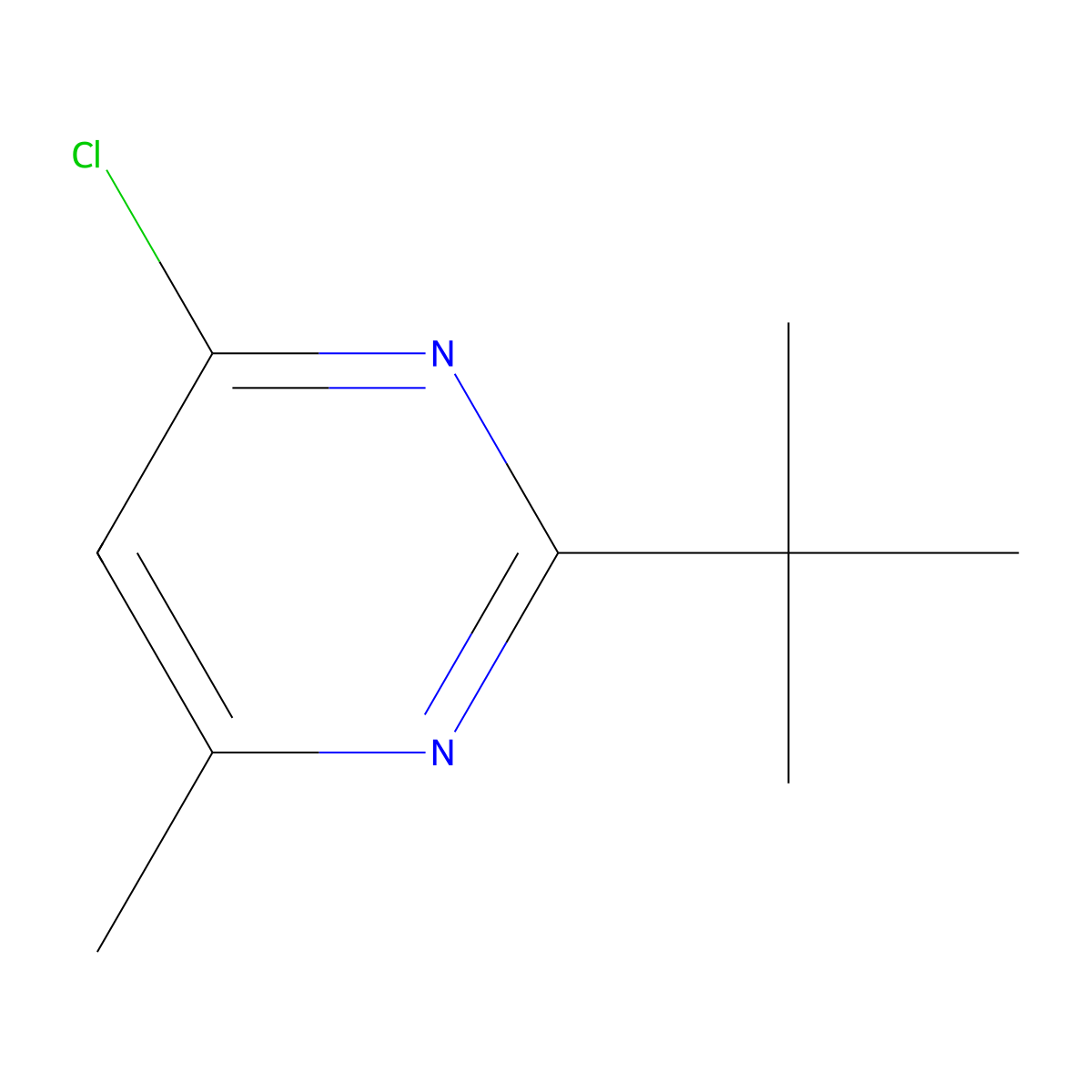 2-Tert-butyl-4-chloro-6-methylpyrimidine molecular structure, CAS 848499-91-2