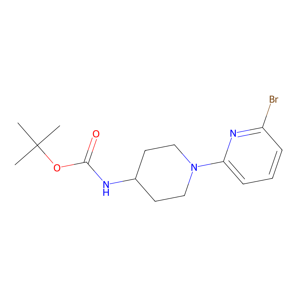 tert-Butyl (1-(6-bromopyridin-2-yl)piperidin-4-yl)carbamate molecular structure, CAS 848500-12-9