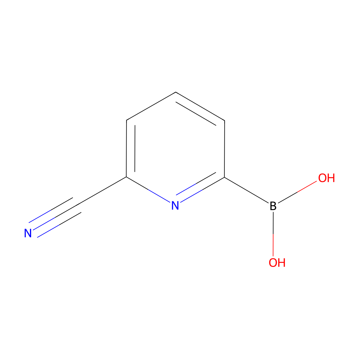 (6-Cyanopyridin-2-yl)boronic acid molecular structure, CAS 848500-38-9