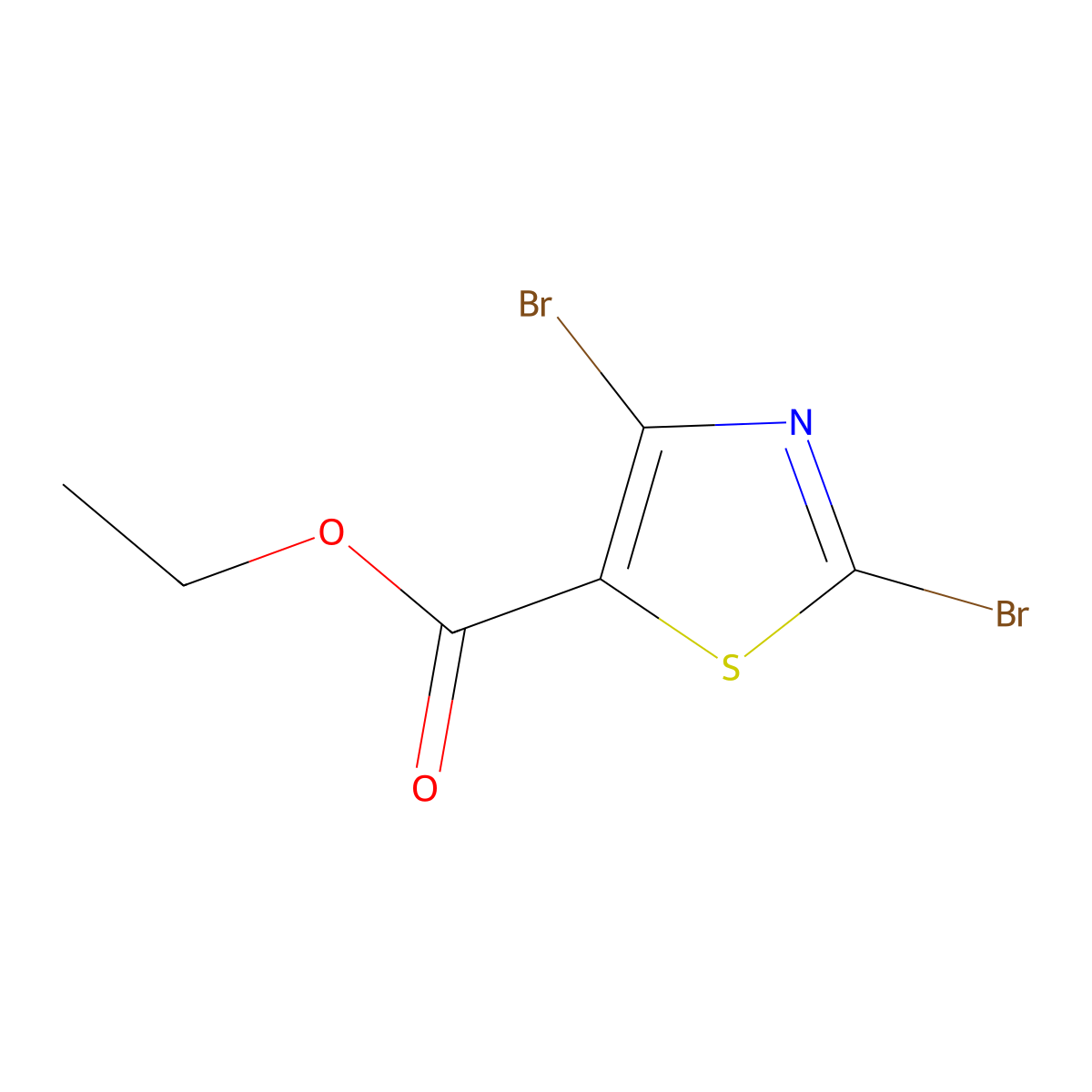 Ethyl 2,4-dibromothiazole-5-carboxylate molecular structure, CAS 848500-45-8