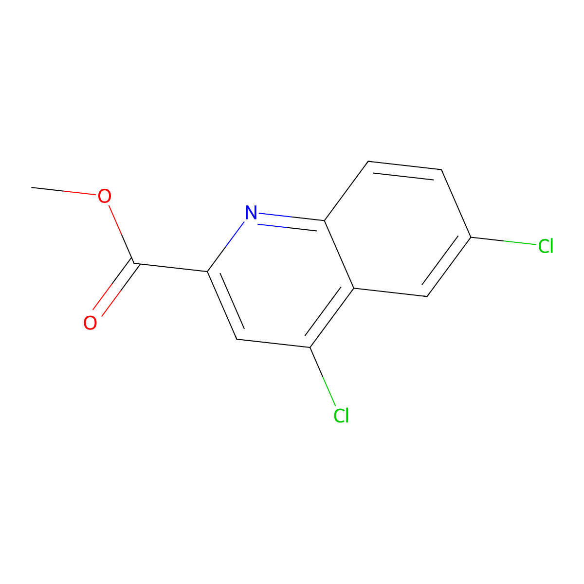 Methyl 4,6-dichloroquinoline-2-carboxylate molecular structure, CAS 848501-96-2
