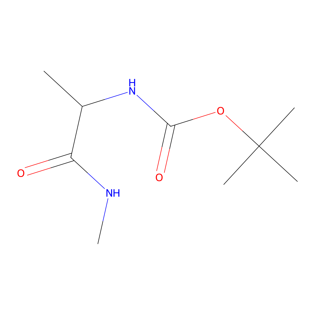 tert-butyl N-[(1S)-1-(methylcarbamoyl)ethyl]carbamate molecular structure, CAS 84851-00-3