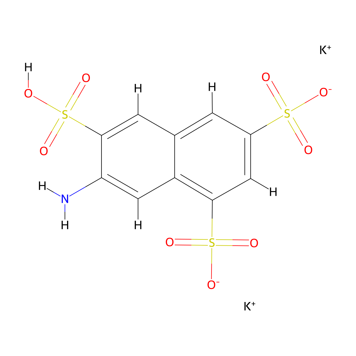 1,3,6-Naphthalenetrisulfonic acid, 7-amino-, potassium salt (1:2) molecular structure, CAS 84852-23-3