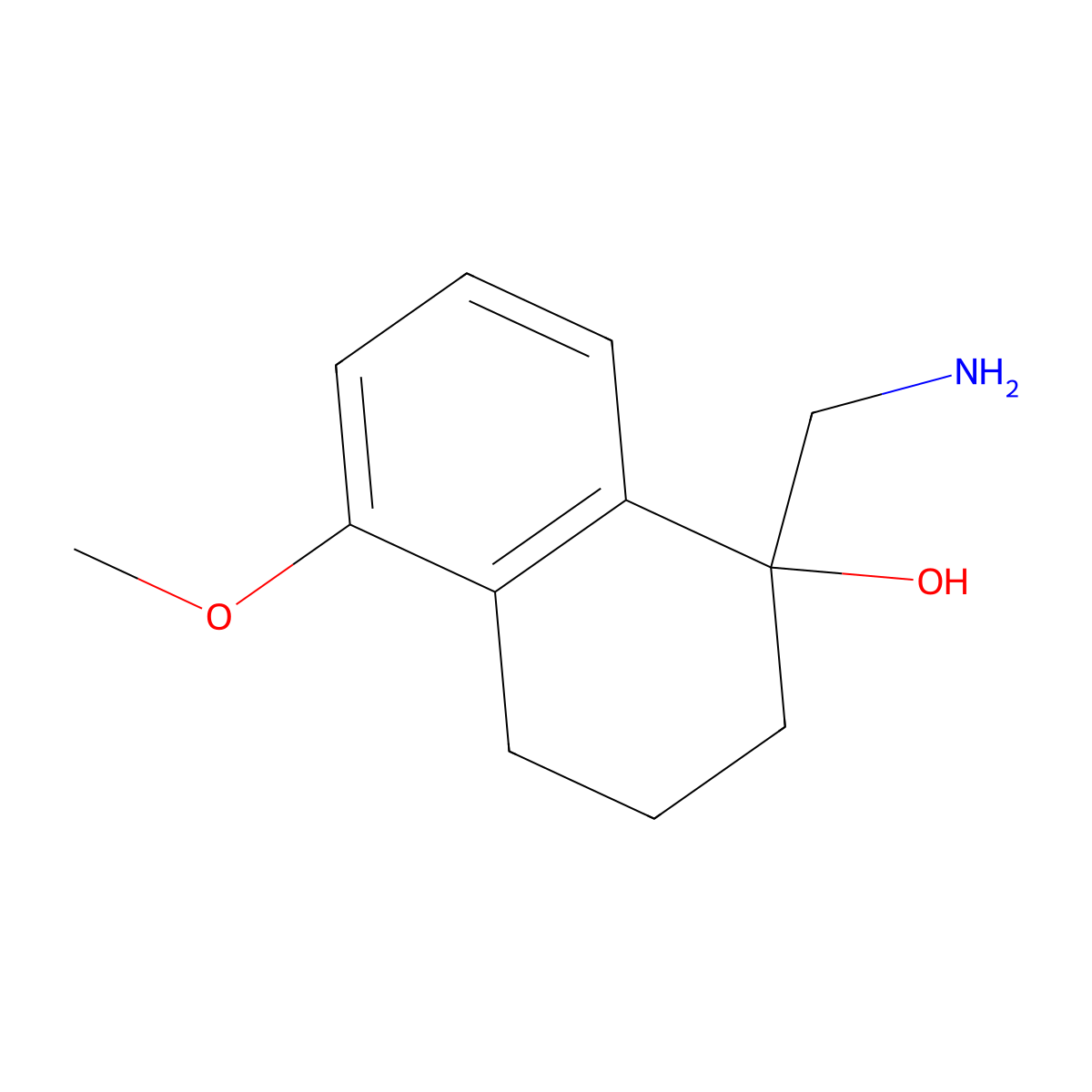 1-Aminomethyl-5-methoxy-1,2,3,4-tetrahydronaphthalen-1-ol molecular structure, CAS 84854-78-4
