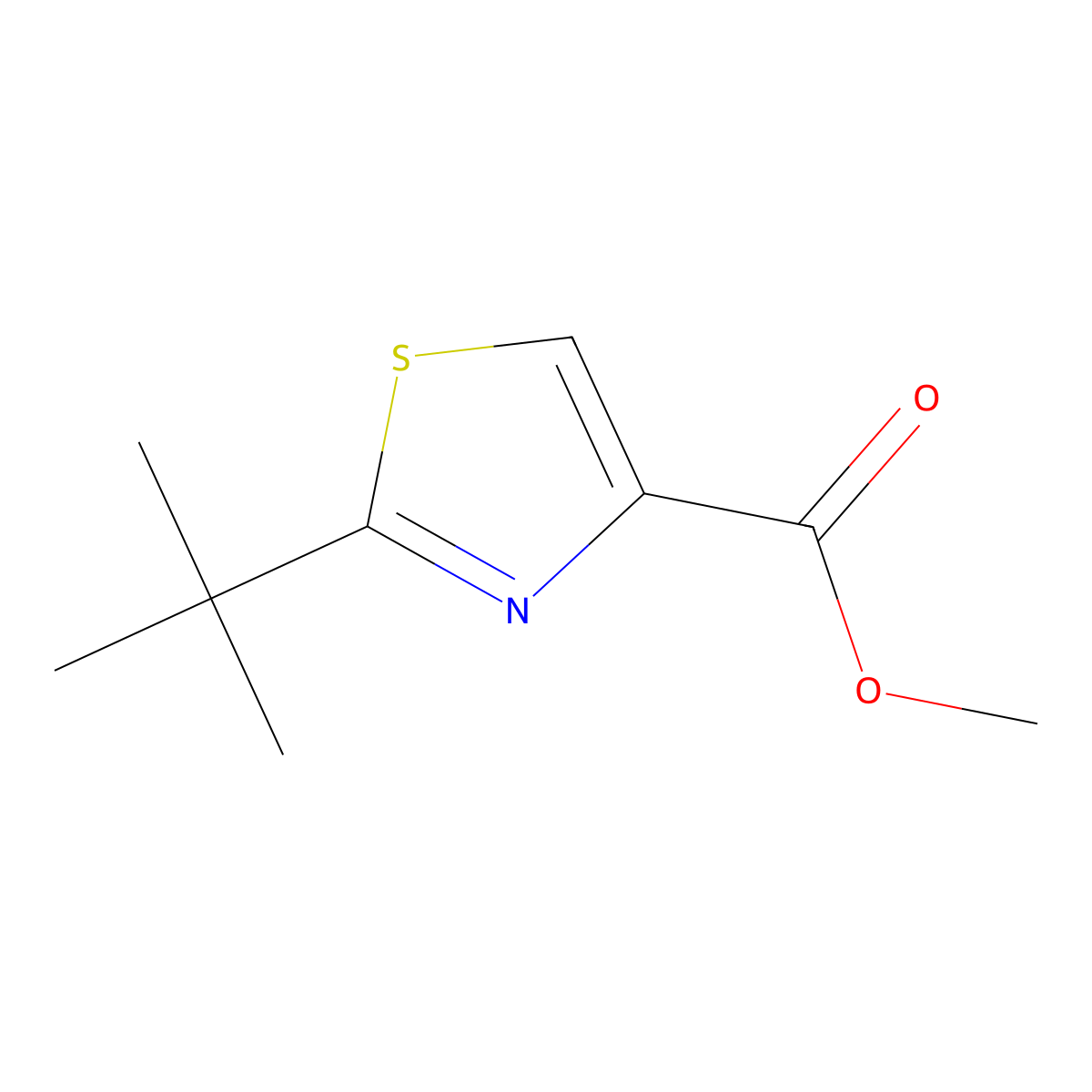 Methyl 2-(tert-butyl)thiazole-4-carboxylate molecular structure, CAS 848555-15-7