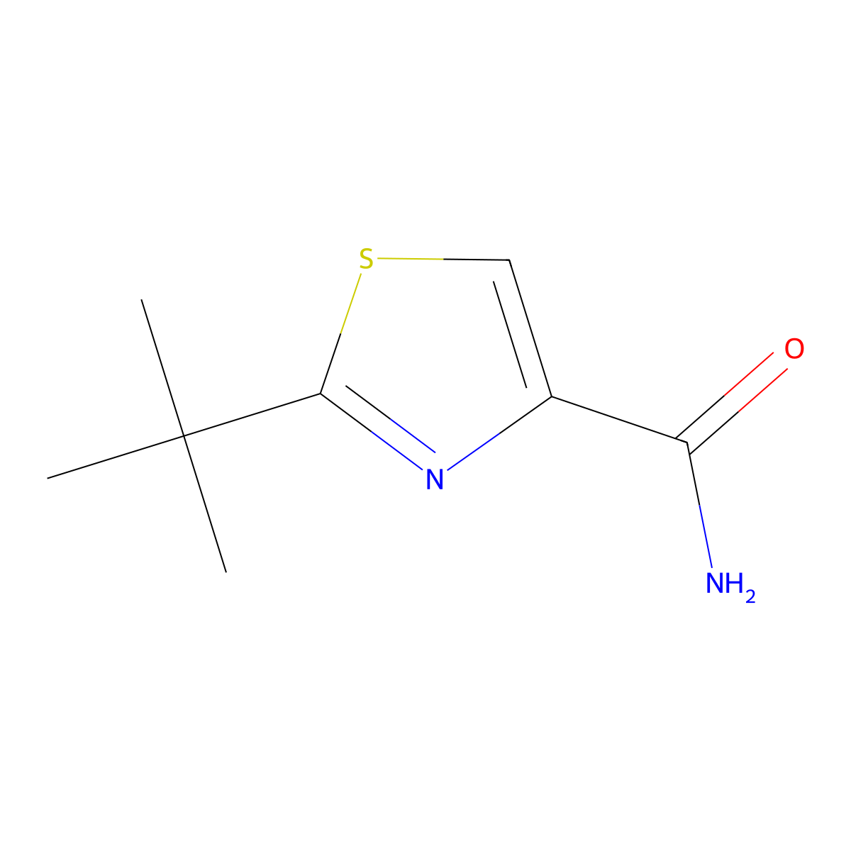 2-(tert-Butyl)thiazole-4-carboxamide molecular structure, CAS 848555-16-8