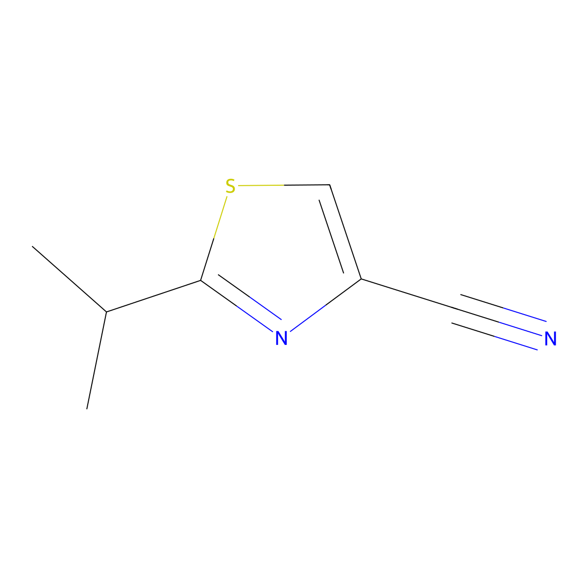 2-Isopropylthiazole-4-carbonitrile molecular structure, CAS 848555-18-0