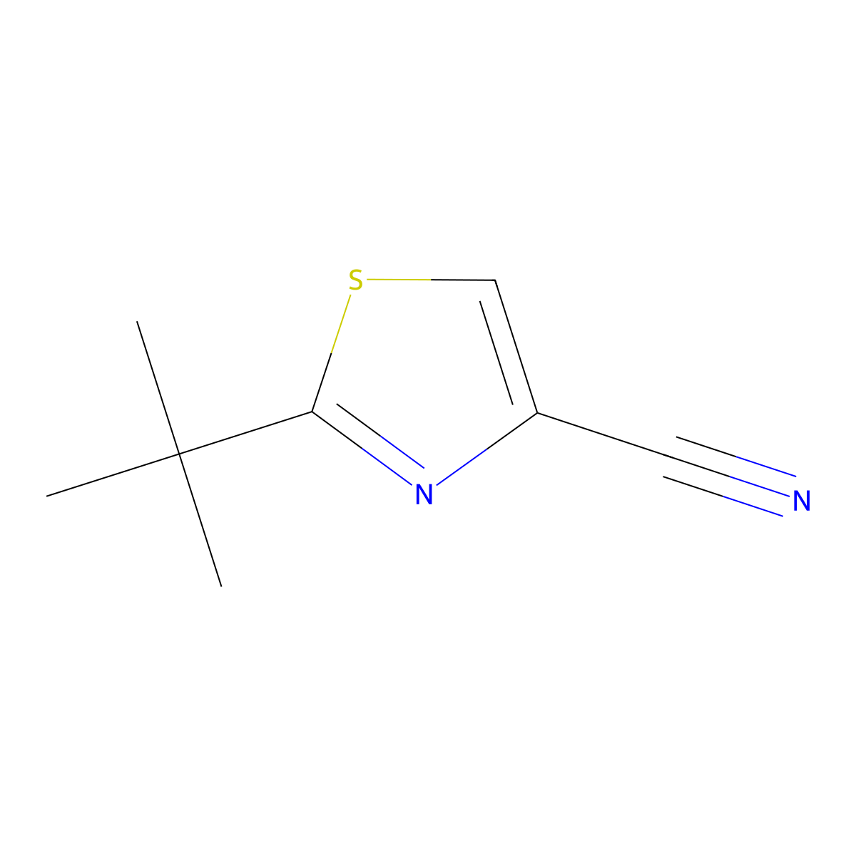 2-(tert-Butyl)thiazole-4-carbonitrile molecular structure, CAS 848555-20-4