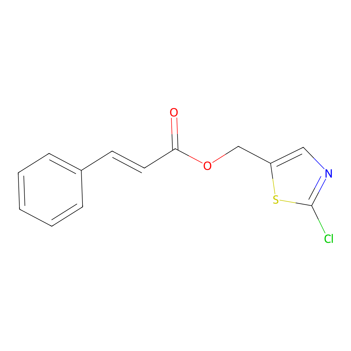 (2-chloro-1,3-thiazol-5-yl)methyl (E)-3-phenyl-2-propenoate molecular structure, CAS 848567-58-8