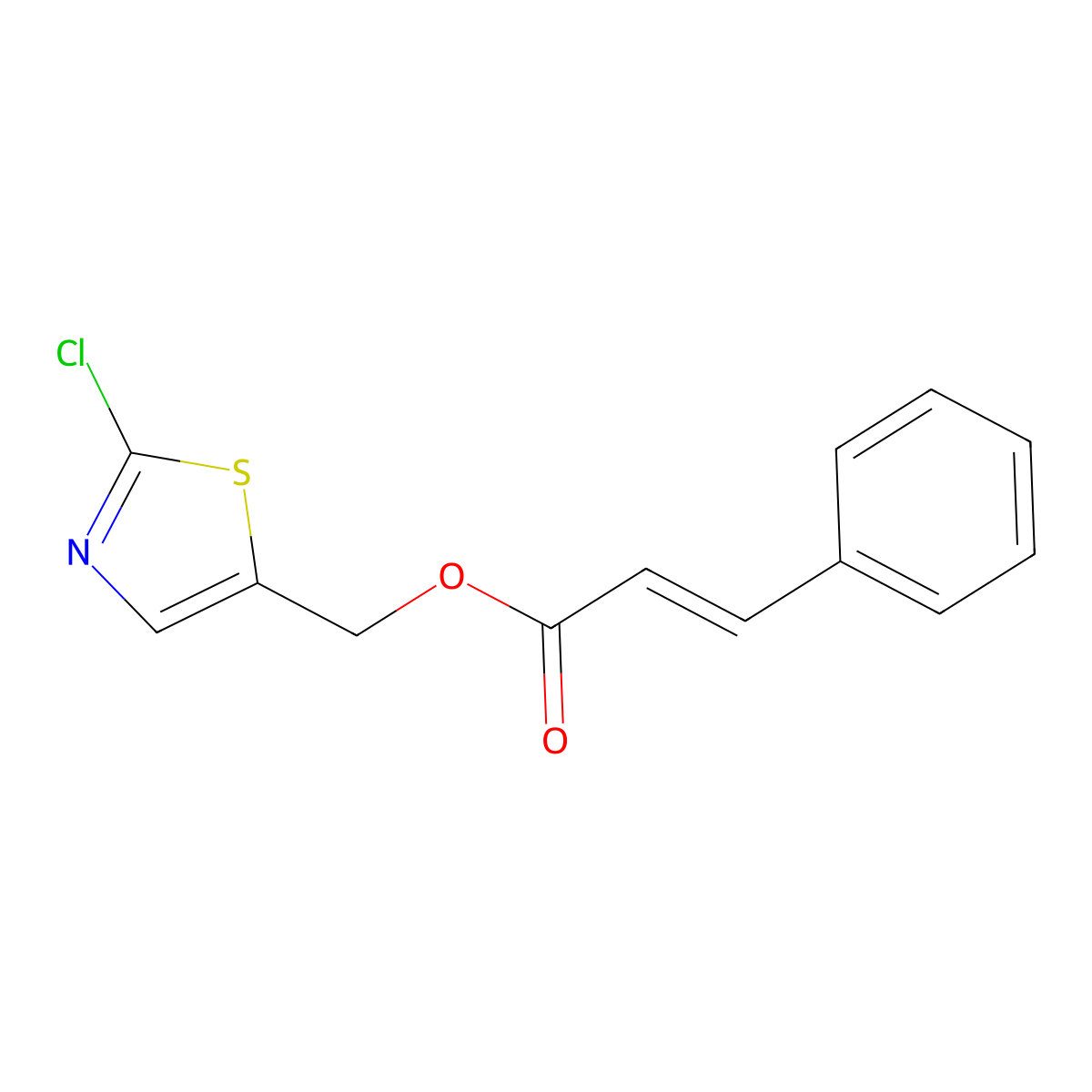 (2-chloro-1,3-thiazol-5-yl)methyl (E)-3-phenyl-2-propenoate molecular structure, CAS 848567-58-8