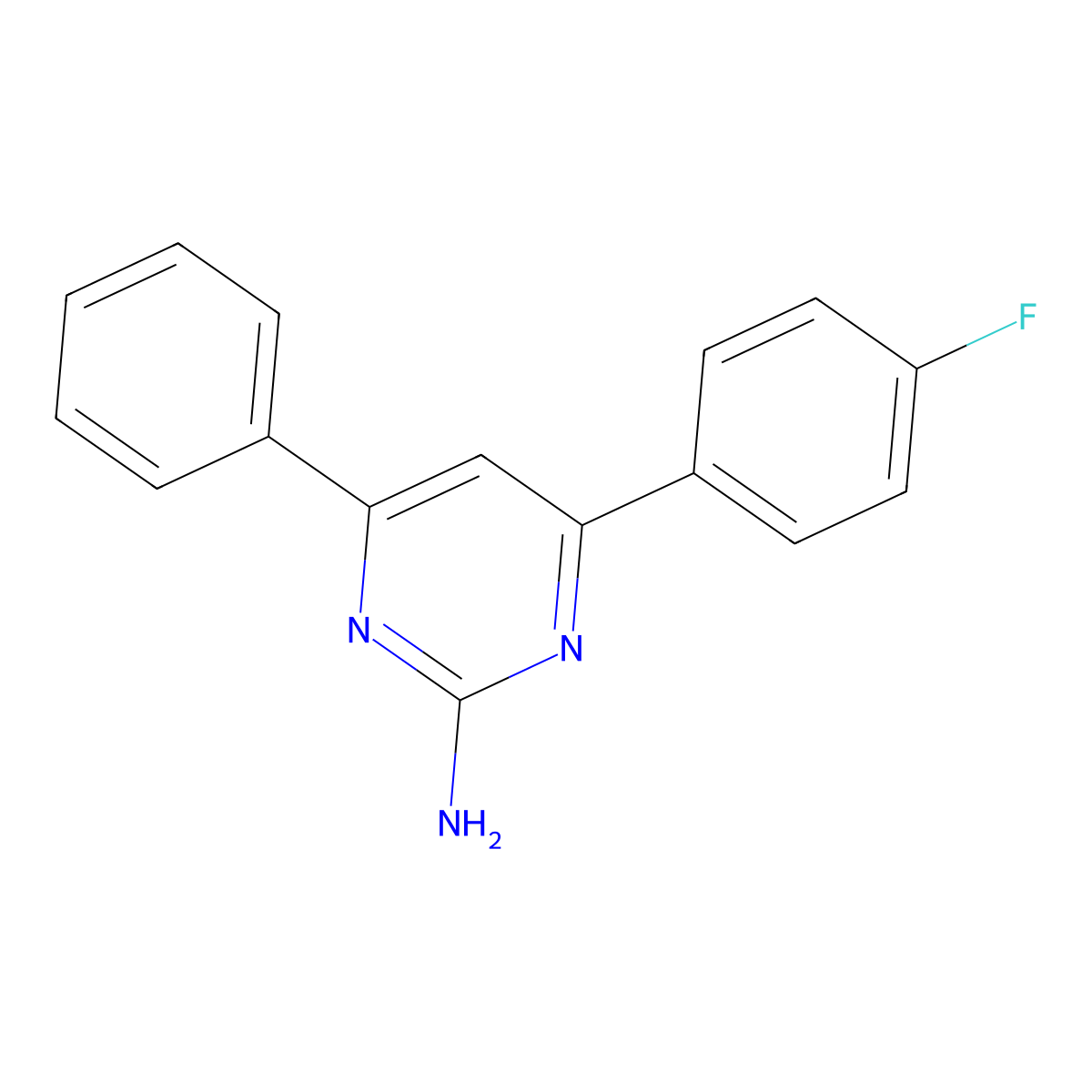 4-(4-Fluorophenyl)-6-phenylpyrimidin-2-amine molecular structure, CAS 84857-13-6