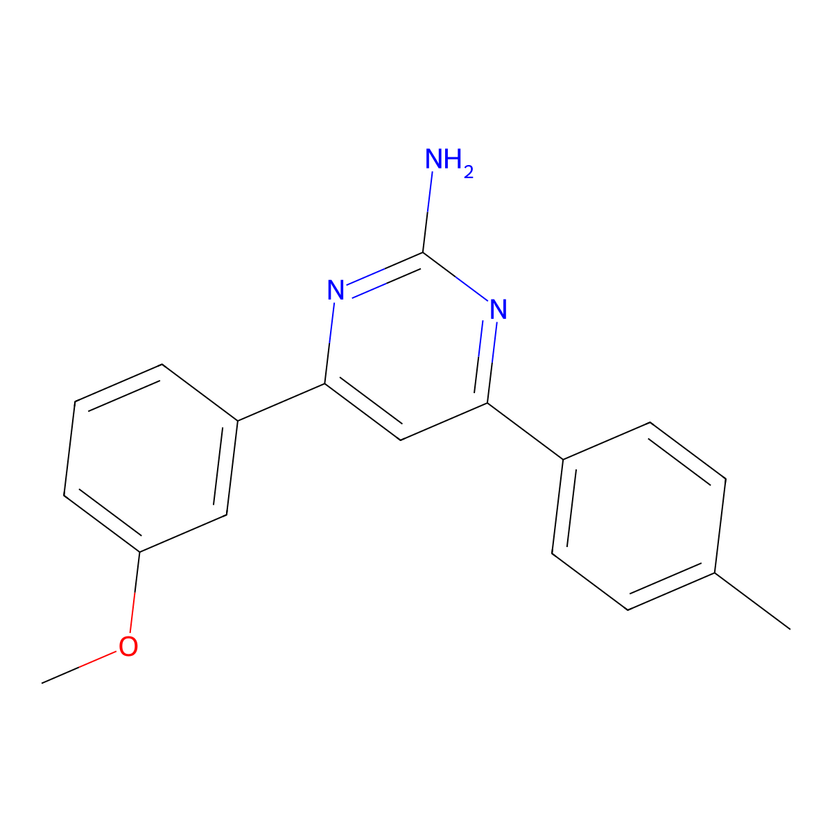 4-(3-Methoxyphenyl)-6-(4-methylphenyl)pyrimidin-2-amine molecular structure, CAS 84857-17-0