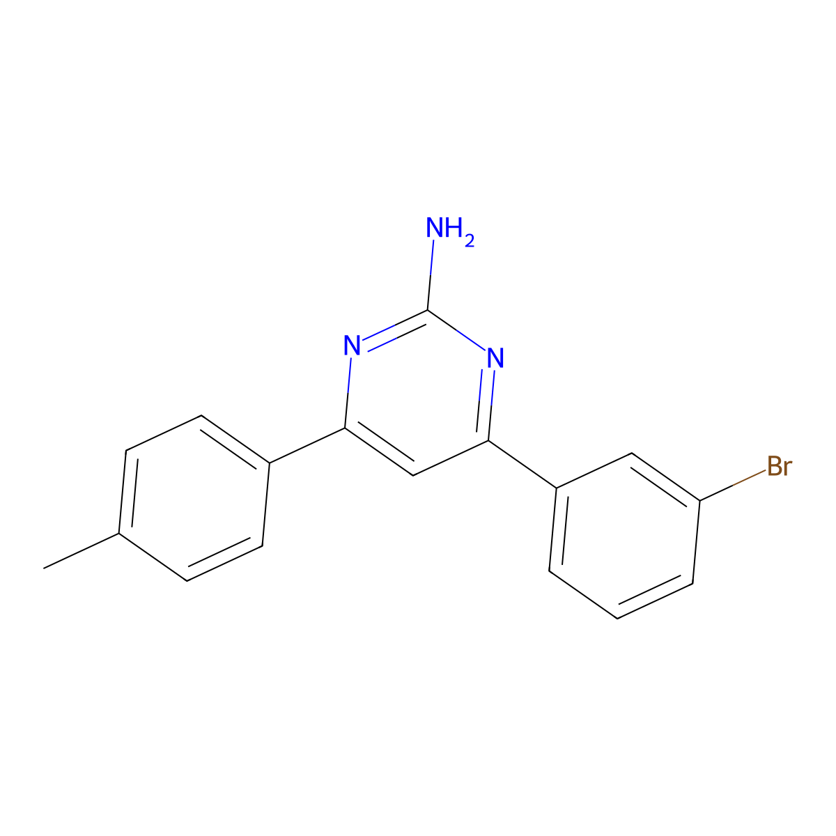 4-(3-Bromophenyl)-6-(4-methylphenyl)pyrimidin-2-amine molecular structure, CAS 84857-20-5