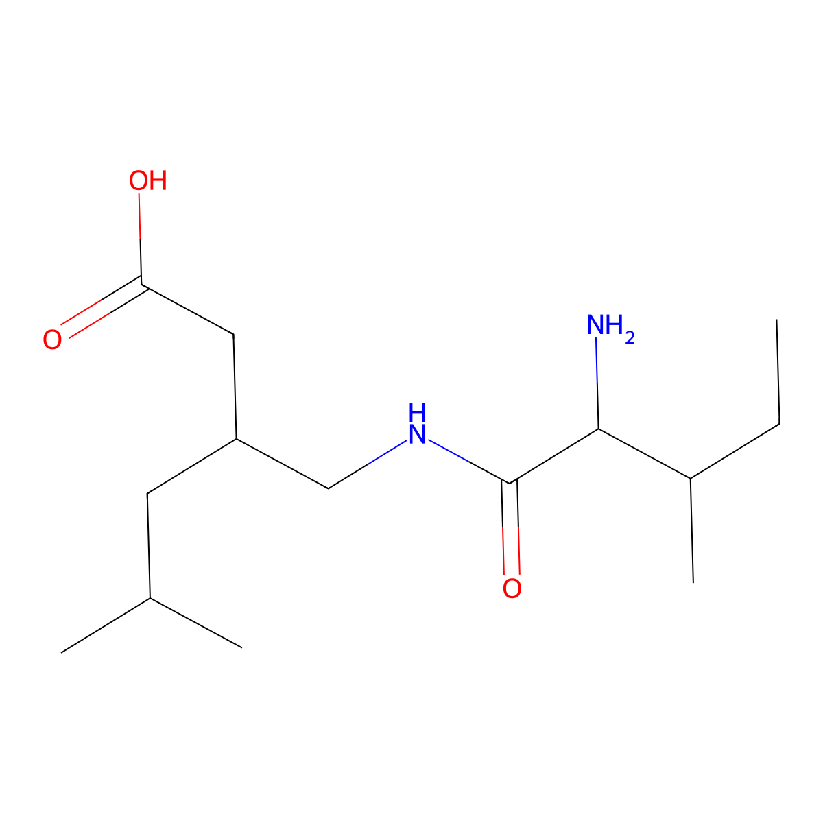 3-[(2-Amino-3-methylpentanamido)methyl]-5-methylhexanoic acid molecular structure, CAS 848570-18-3