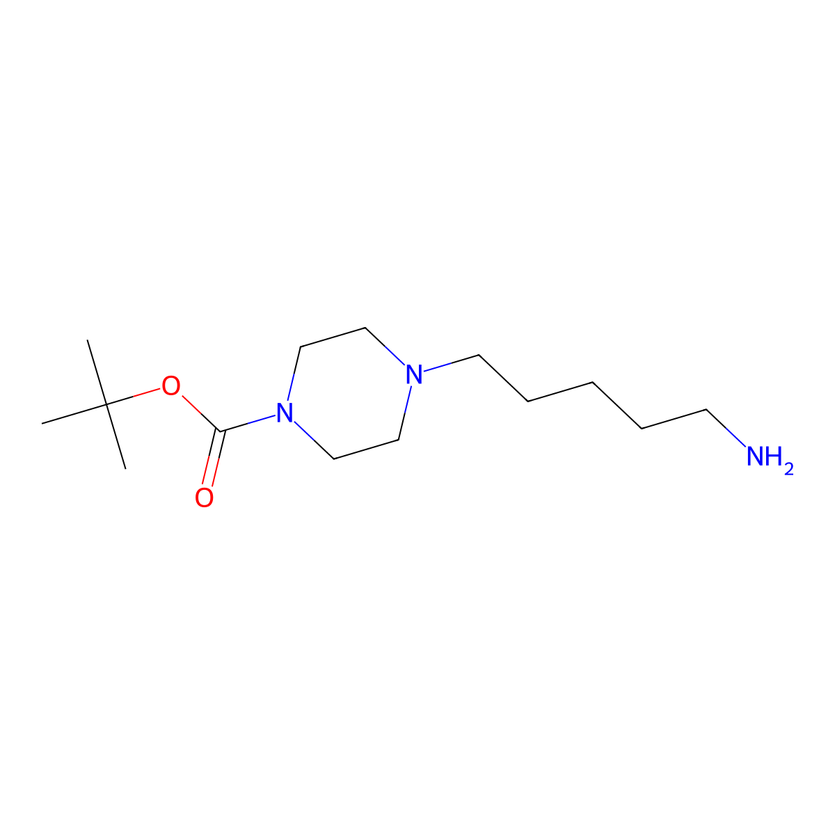 Tert-butyl 4-(5-aminopentyl)piperazine-1-carboxylate molecular structure, CAS 848576-53-4