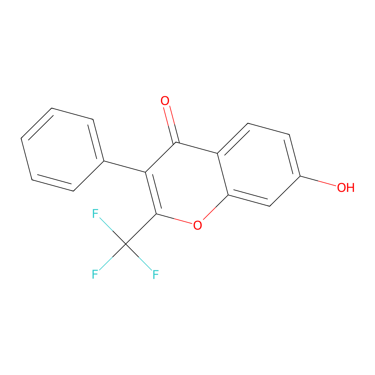 7-Hydroxy-3-phenyl-2-trifluoromethyl-chromen-4-one molecular structure, CAS 84858-65-1