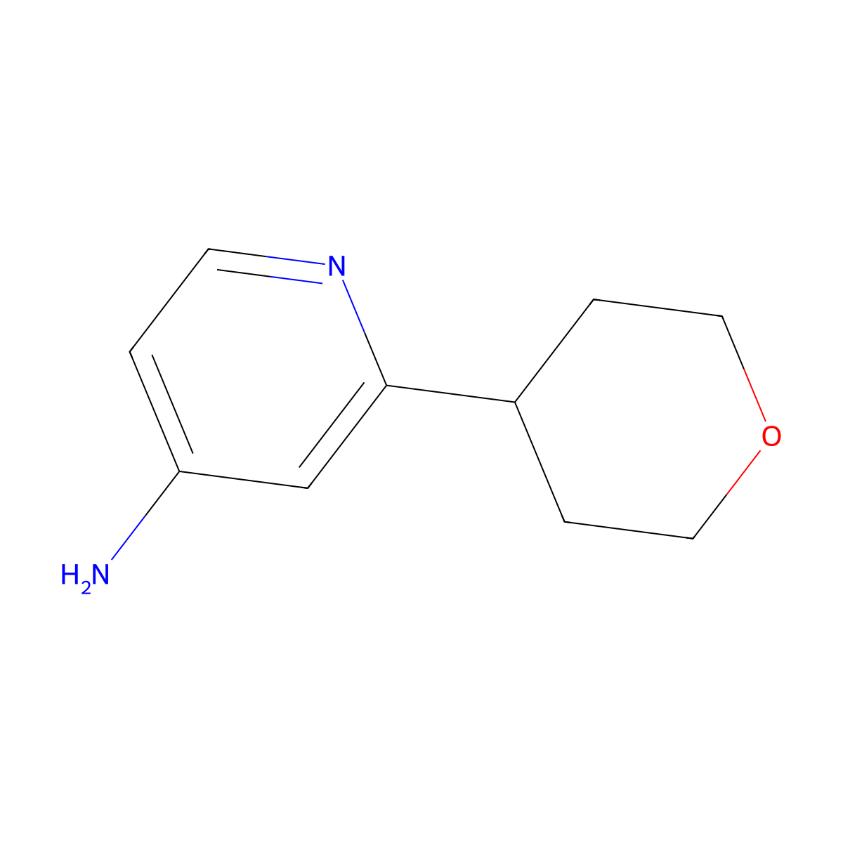 2-(Oxan-4-yl)pyridin-4-amine molecular structure, CAS 848580-48-3