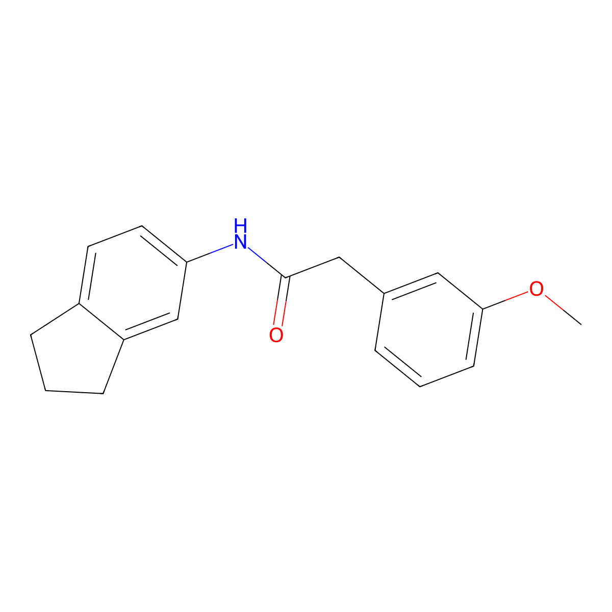 N-(2,3-dihydro-1H-inden-5-yl)-2-(3-methoxyphenyl)acetamide molecular structure, CAS 848582-19-4