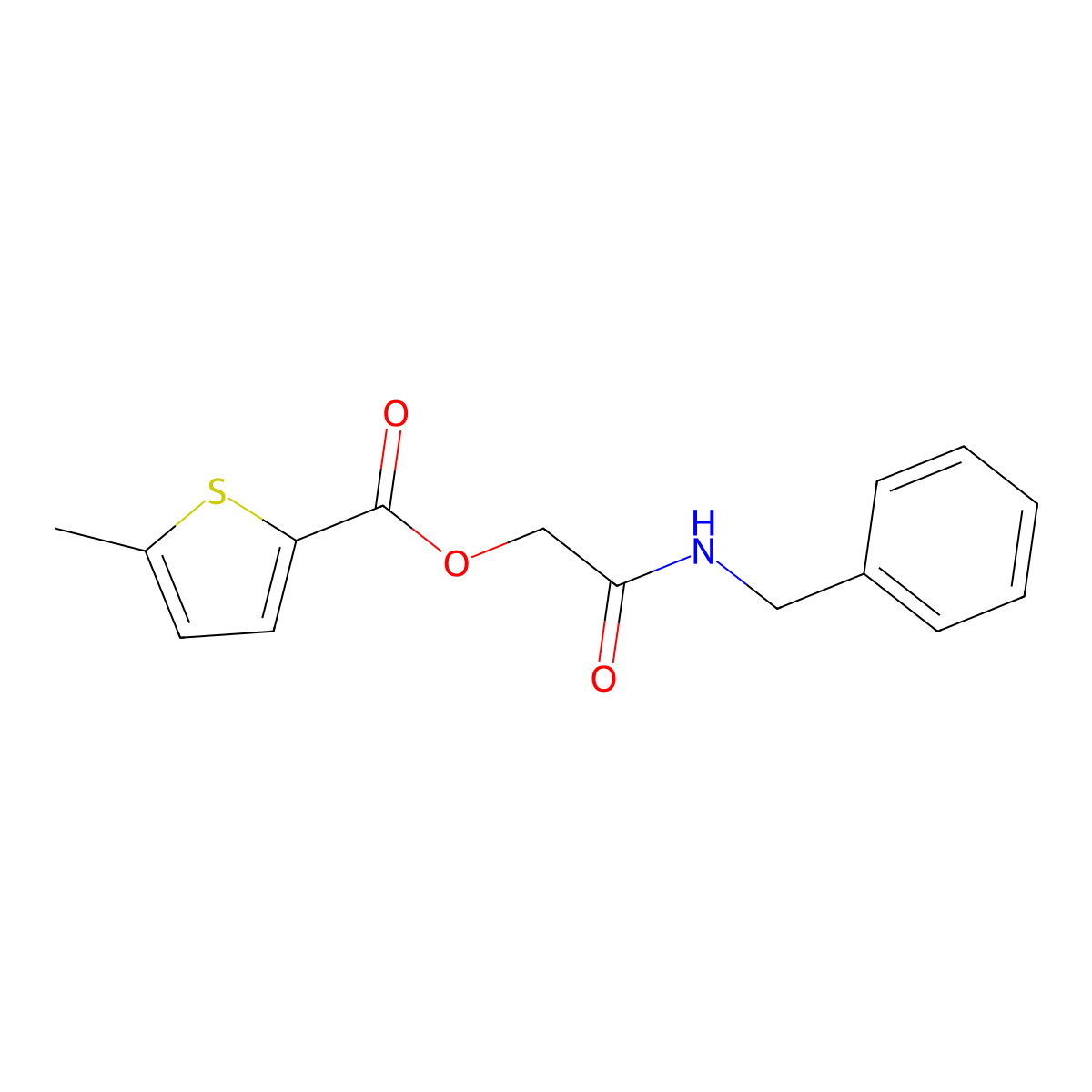(Benzylcarbamoyl)methyl 5-methylthiophene-2-carboxylate molecular structure, CAS 848584-99-6