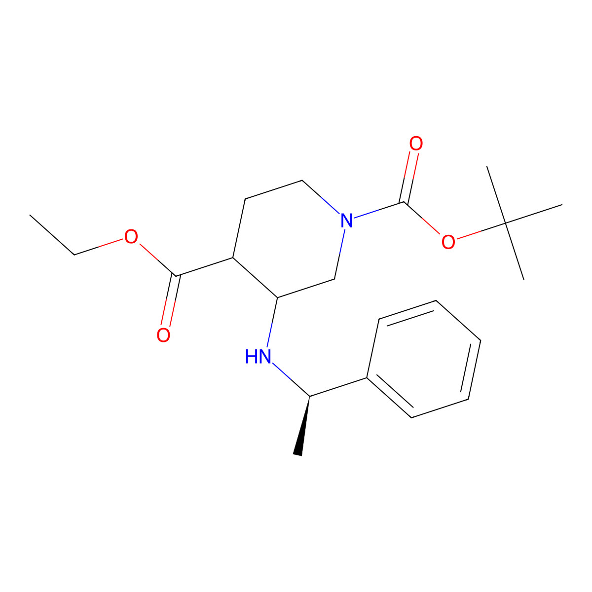 Ethyl 1-Boc-3-[[(R)-1-phenylethyl]amino]piperidine-4-carboxylate molecular structure, CAS 848591-74-2