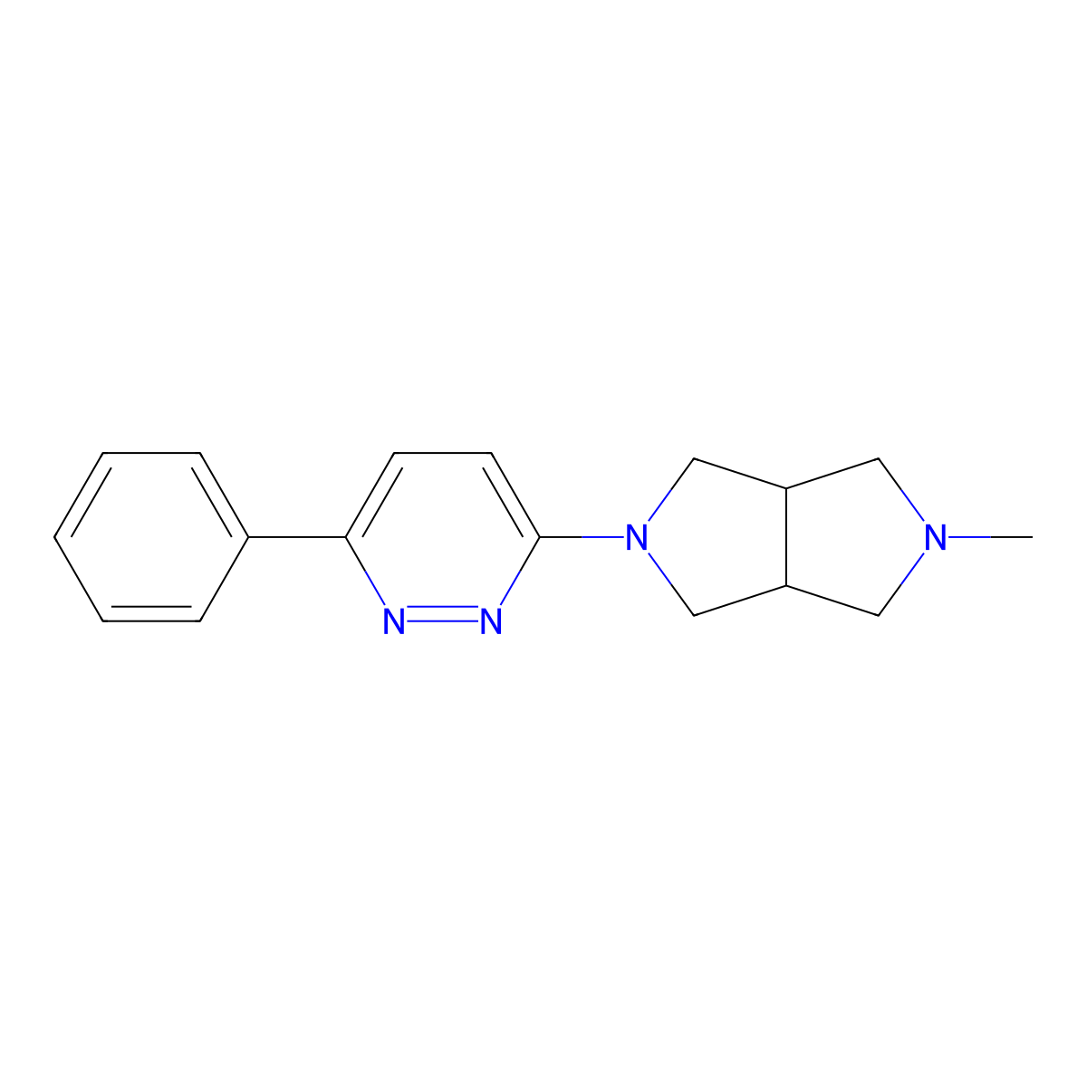 2-Methyl-5-(6-phenyl-pyridazin-3-yl)octahydro-pyrrolo(3,4-c)pyrrole molecular structure, CAS 848591-89-9