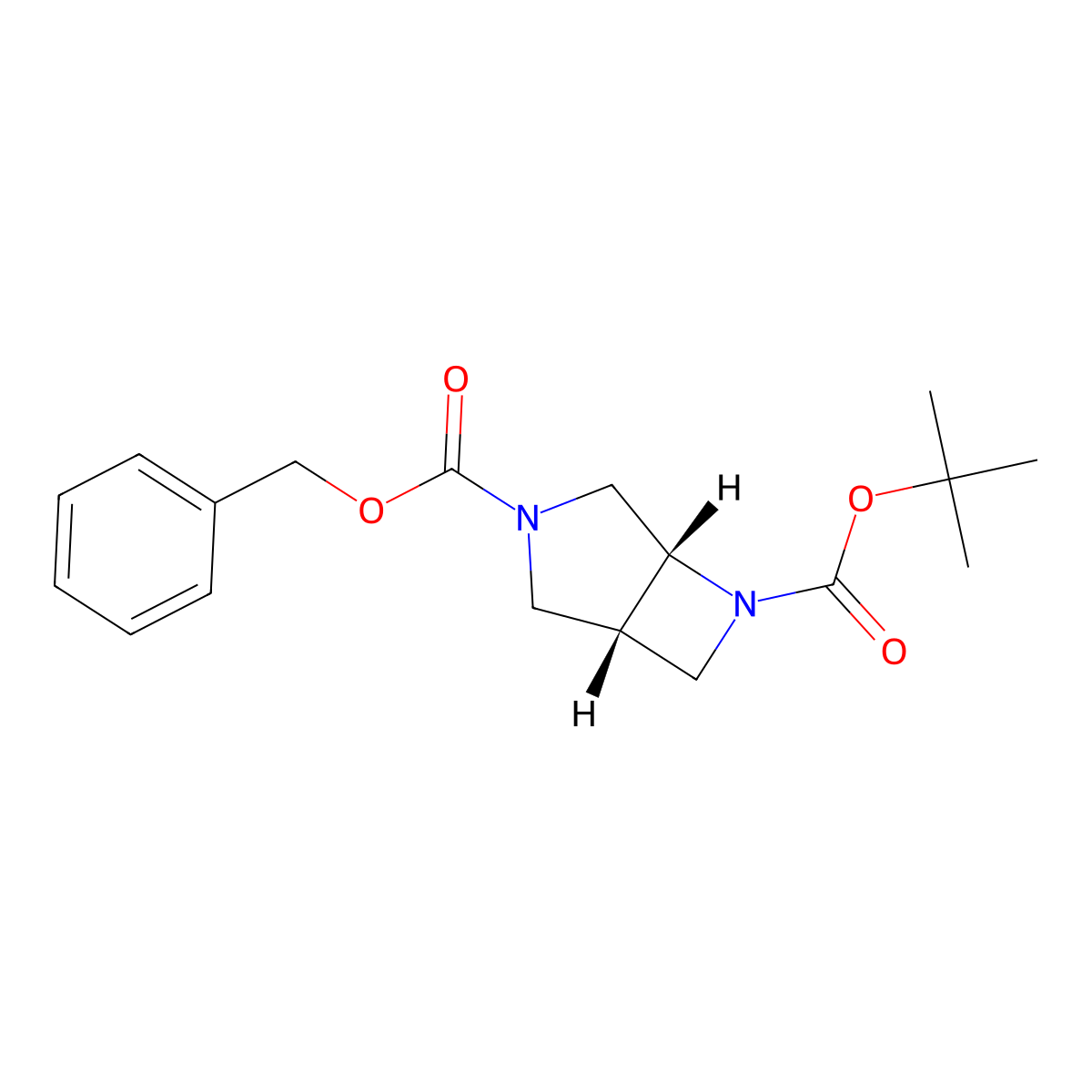 3-Benzyl 6-(tert-butyl) (1S,5R)-3,6-diazabicyclo[3.2.0]heptane-3,6-dicarboxylate molecular structure, CAS 848593-18-0