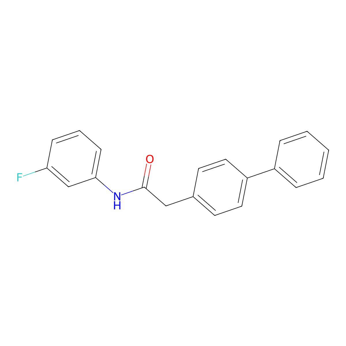 N-(3-fluorophenyl)-2-(4-phenylphenyl)acetamide molecular structure, CAS 848593-32-8
