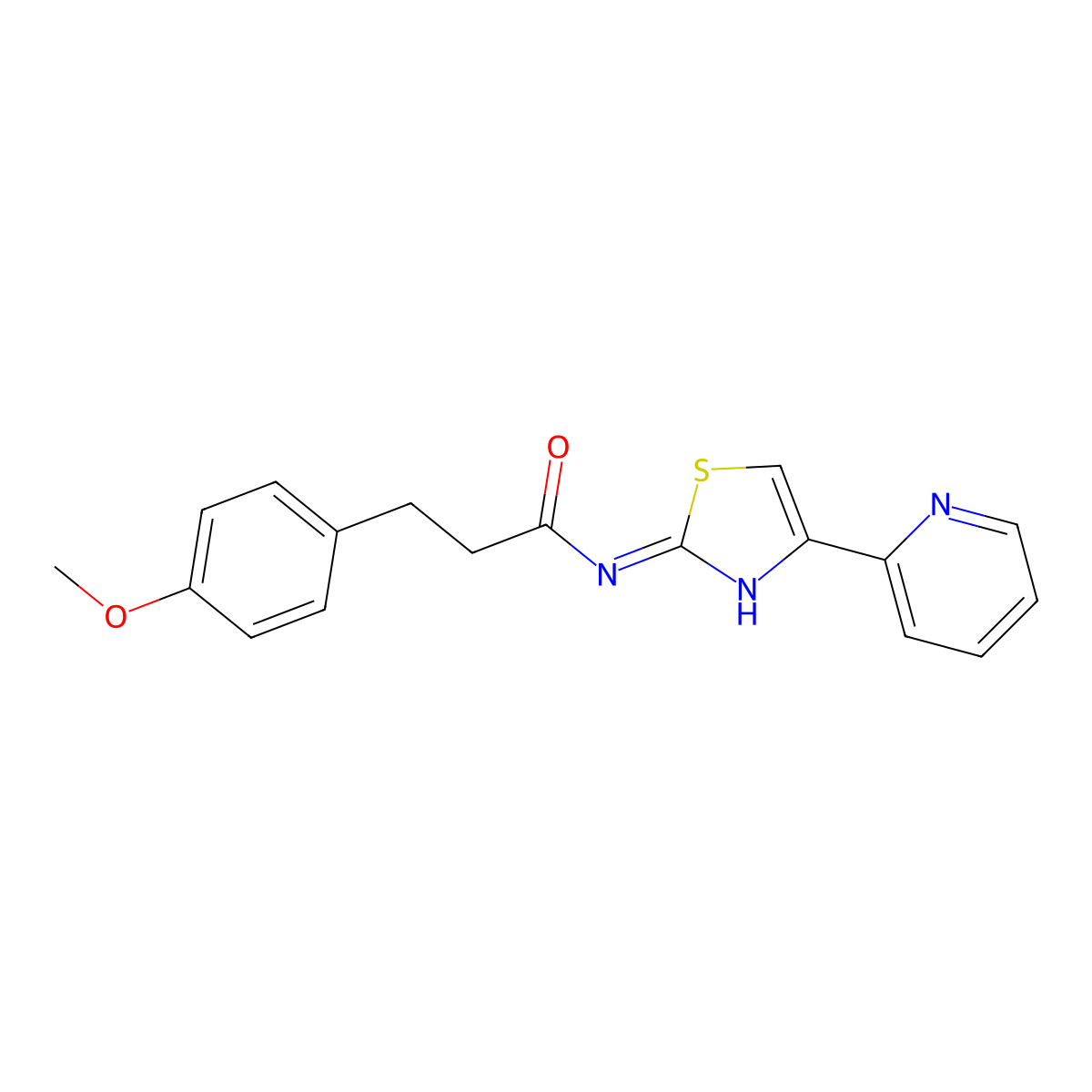 3-(4-methoxyphenyl)-N-[(2Z)-4-(pyridin-2-yl)-1,3-thiazol-2(3H)-ylidene]propanamide molecular structure, CAS 848595-11-9