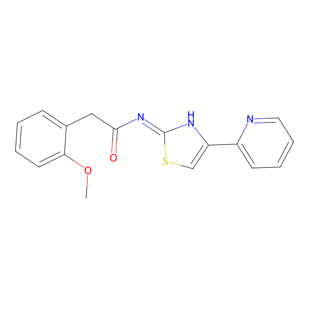 2-(2-methoxyphenyl)-N-[4-(pyridin-2-yl)-1,3-thiazol-2-yl]acetamide molecular structure, CAS 848598-32-3