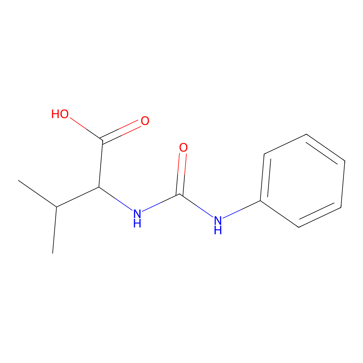 3-Methyl-2-((phenylcarbamoyl)amino)butanoic acid molecular structure, CAS 84860-35-5