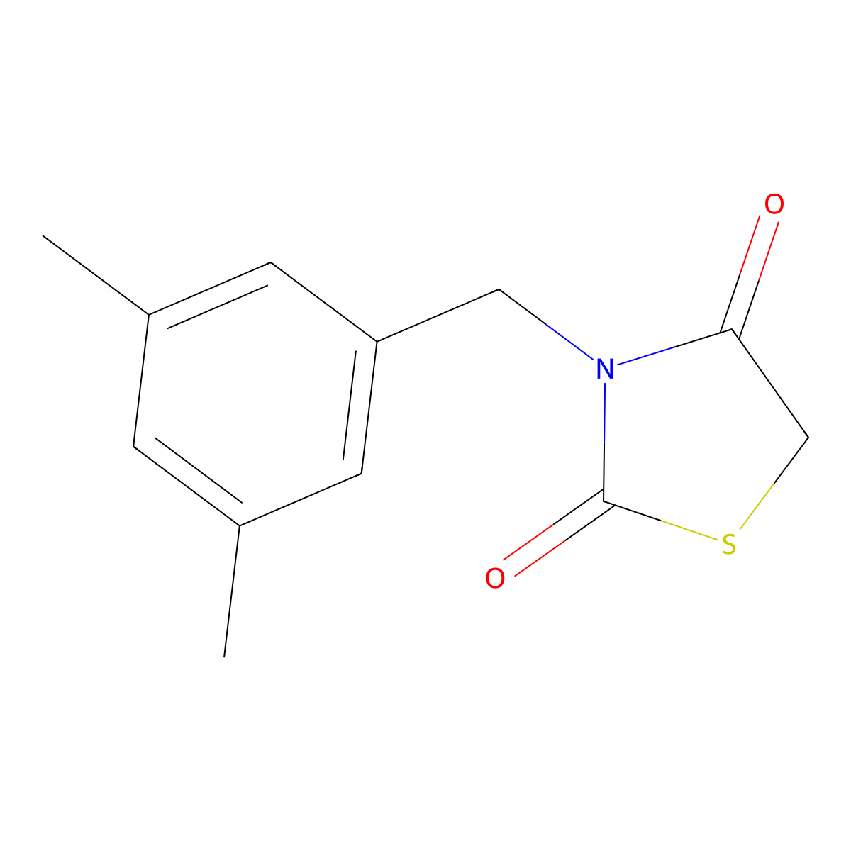 3-[(3,5-Dimethylphenyl)methyl]-1,3-thiazolidine-2,4-dione molecular structure, CAS 848606-42-8