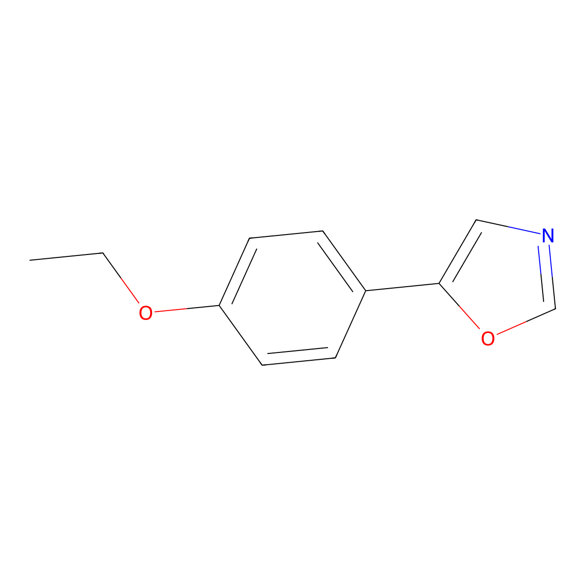 Oxazole, 5-(4-ethoxyphenyl)- molecular structure, CAS 848608-56-0