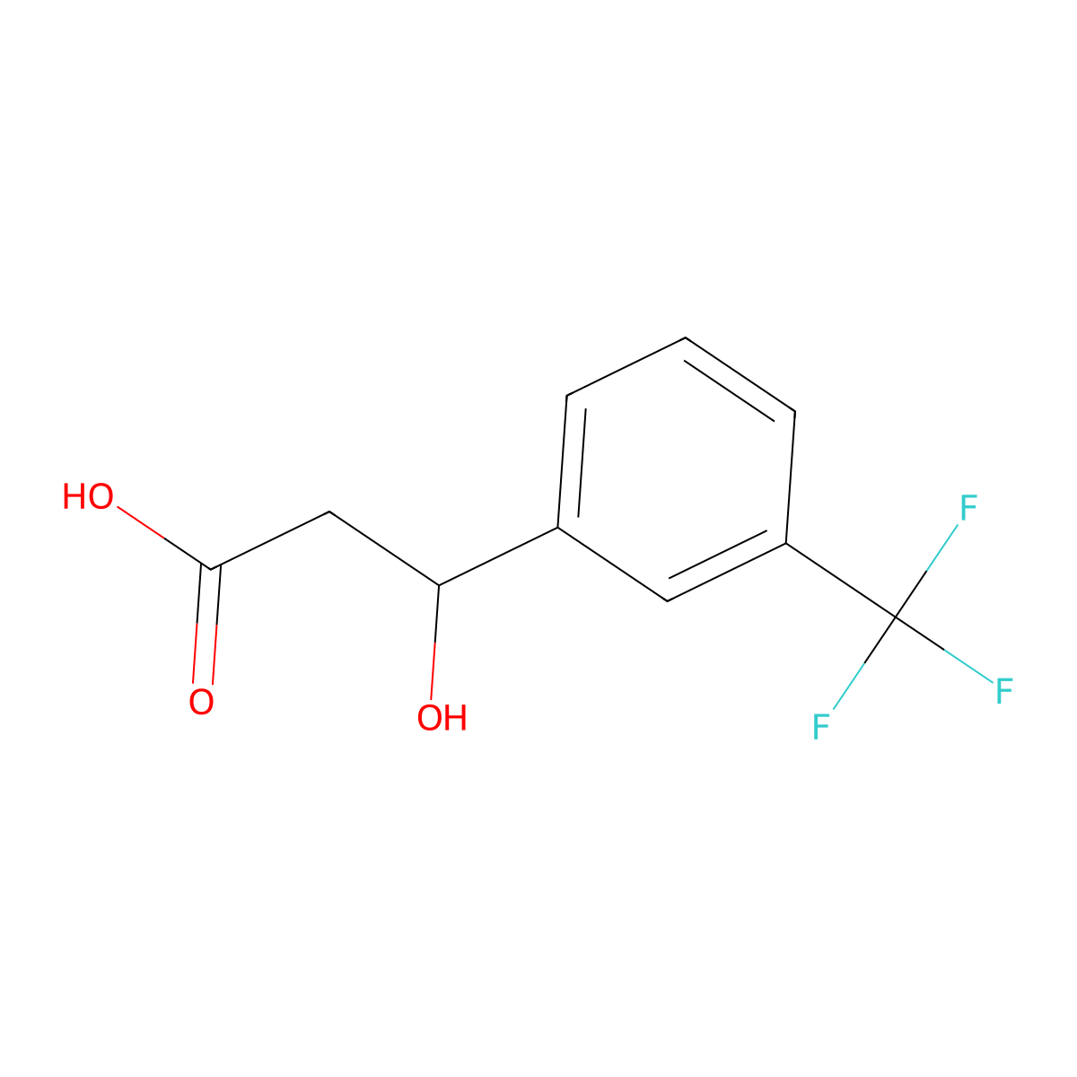 3-Hydroxy-3-(3-(trifluoromethyl)phenyl)propanoic acid molecular structure, CAS 848608-69-5