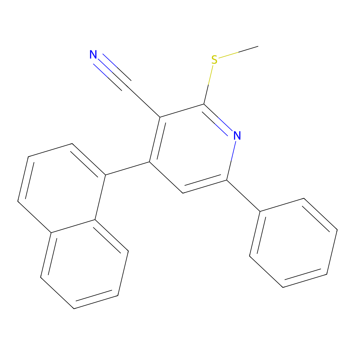 2-(Methylsulfanyl)-4-(naphthalen-1-yl)-6-phenylpyridine-3-carbonitrile molecular structure, CAS 848611-29-0