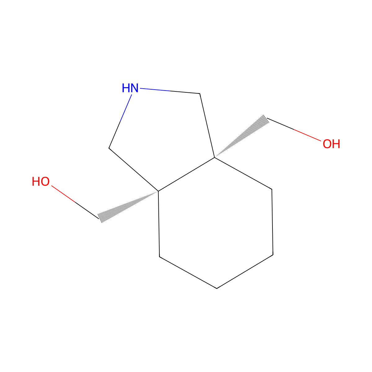 [(3AS,7aR)-7a-(hydroxymethyl)-octahydro-1H-isoindol-3a-yl]methanol molecular structure, CAS 848616-41-1