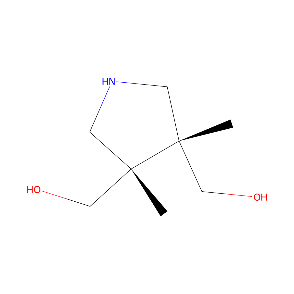 ((3S,4R)-3,4-dimethylpyrrolidine-3,4-diyl)dimethanol molecular structure, CAS 848616-46-6