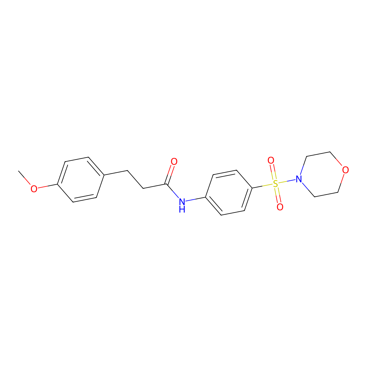 3-(4-methoxyphenyl)-N-(4-morpholin-4-ylsulfonylphenyl)propanamide molecular structure, CAS 848618-82-6