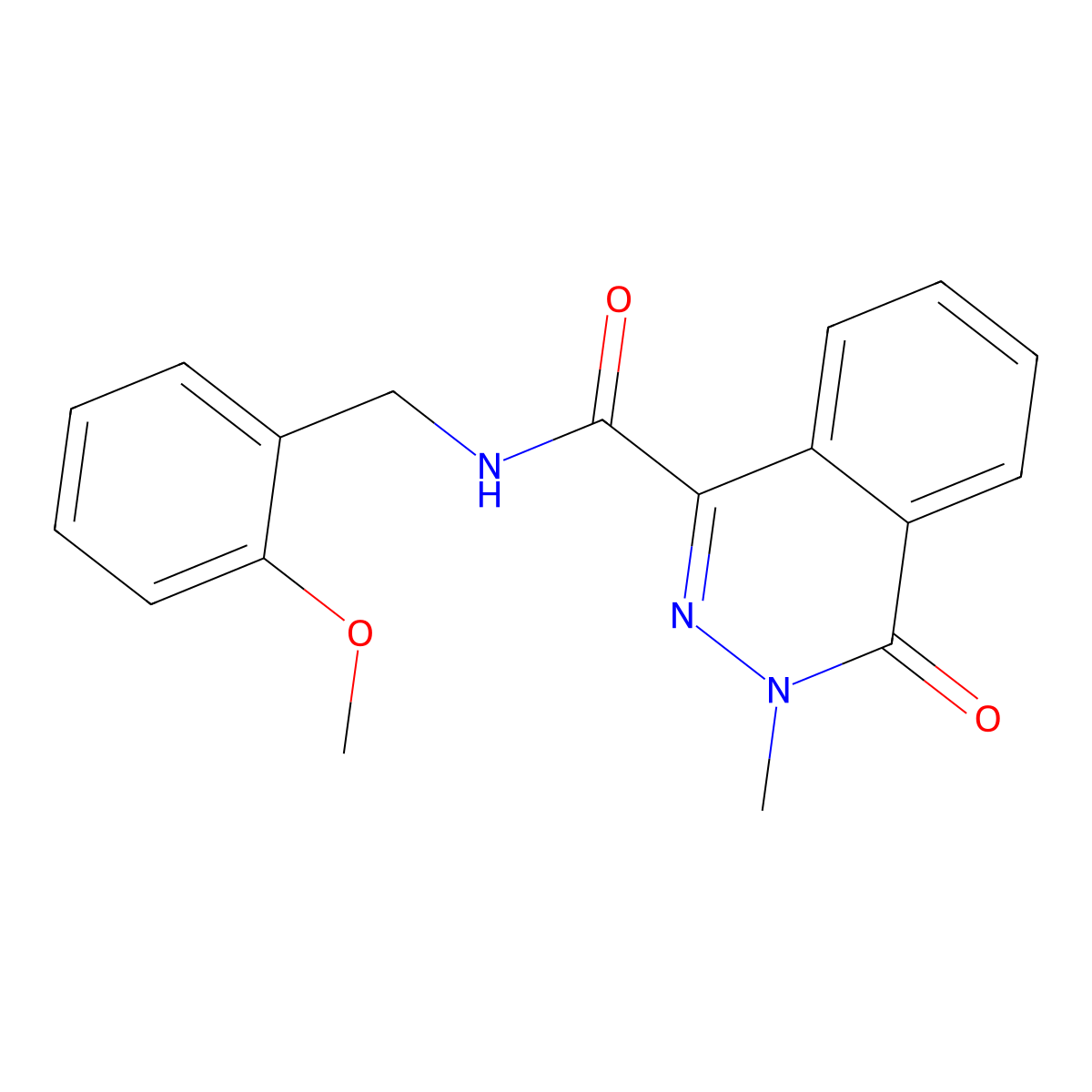 N-(2-methoxybenzyl)-3-methyl-4-oxo-3,4-dihydro-1-phthalazinecarboxamide molecular structure, CAS 848619-05-6